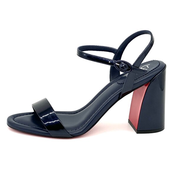 Christian Louboutin MISS JANE SANDAL 85 Patent Leather Heels Shoes Zaffiro - Picture 5 of 16